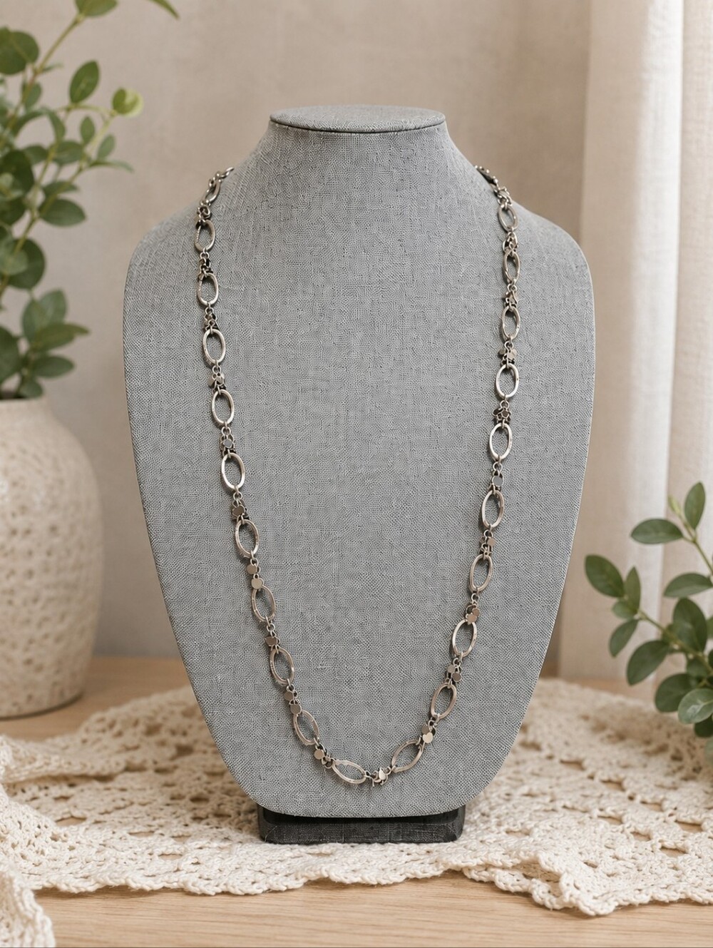 Lia Sophia Elegant Silver Long Chain